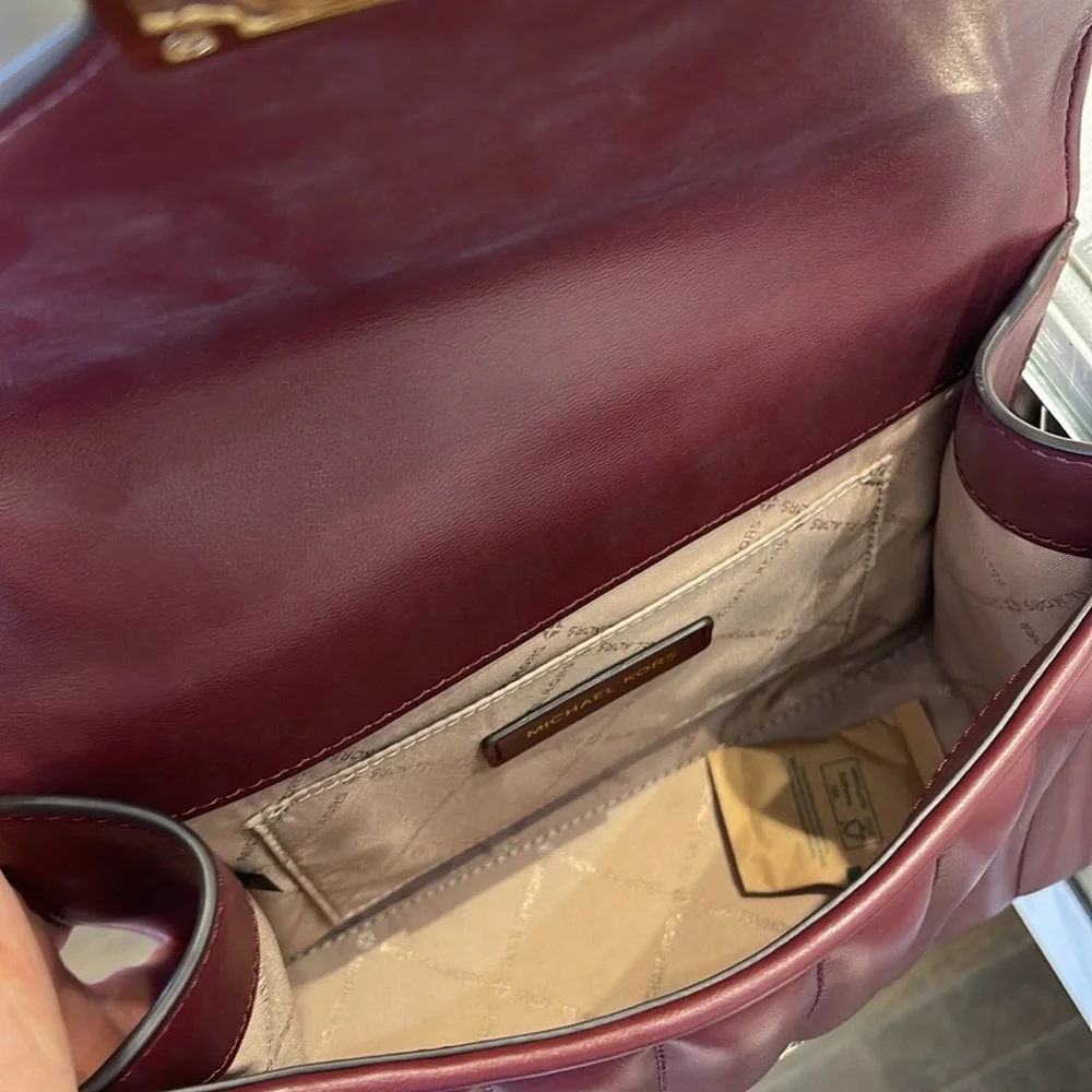 Michael Kors Burgundy Quilted Shoulder Bag - Picture 9 of 16